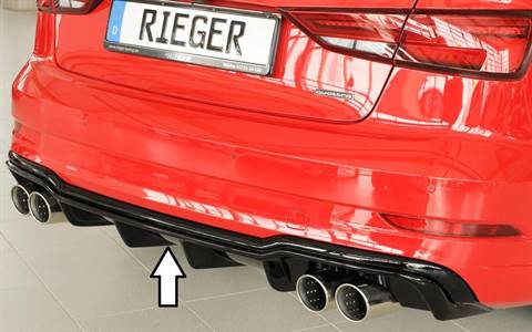 Diffusore Rieger A3 8V S-Line Sedan+Cabrio terminali 4x90 nero lucid