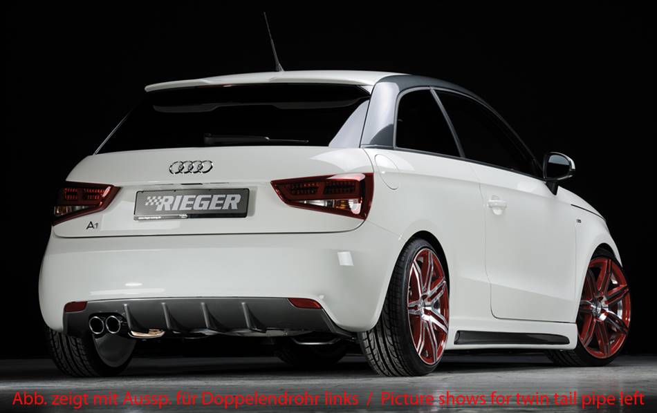 Diffusore Rieger Audi A1 8X 3+5porte no S-Line marm. singola SX nero