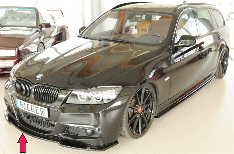 Lama ant Rieger per paraurti orig. M-Style E90/91 dal 2008 nero luc.