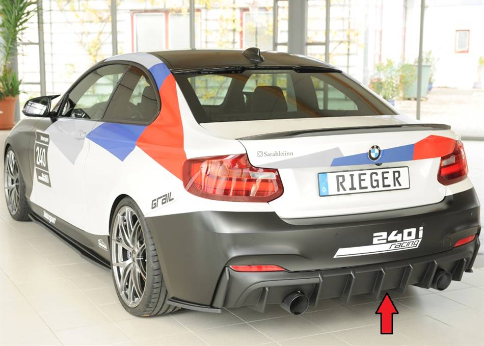 Diffusore Rieger BMW F22/23 dal'14 incl LCI per terminali duplex 80