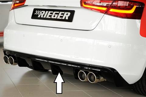 Rieger diffusore Audi A3 8V 3+5 no S-Line per 4 terminali nero lucid