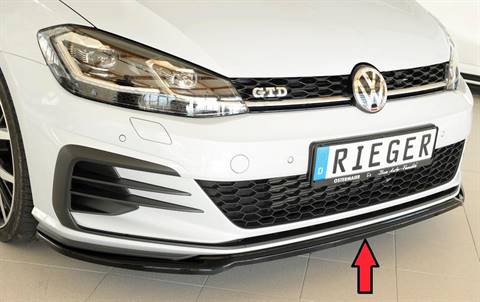 Lama anteriore Rieger Golf 7,5 GTI/GTD/GTE dal 2017 nero lucido